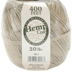 One Package of 400 feet 100% Natural Hemp Cord #20