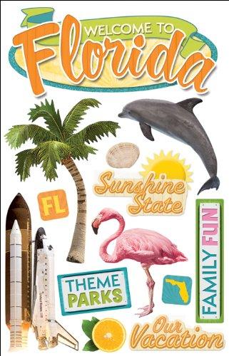 Paper House 3d Stickers 4.5"X8.5"-Florida