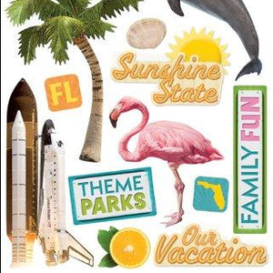 Paper House 3d Stickers 4.5"X8.5"-Florida