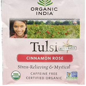 Organic India Tulsi Cinnamon Rose Tea 25 Infusion Bags