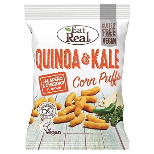 Eat Real Quinoa & Kale Puffs - Jalapeno & Cheddar 40g (Pack of 12)