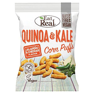 Eat Real Quinoa & Kale Puffs - Jalapeno & Cheddar 40g (Pack of 12)