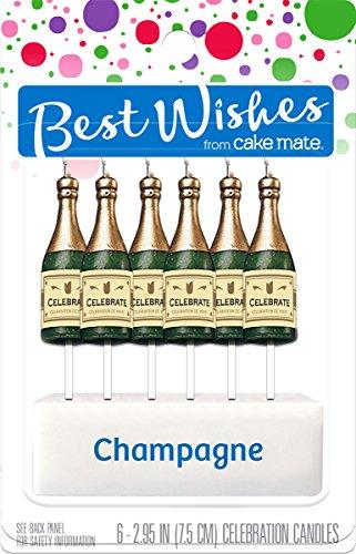 Signature Brands Best Wishes By Cake Mate Birthday Candles 6/Pkg-Champagne Bottles