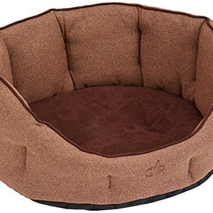 Gor Pets Kensington  Deluxe Bed 50Cm (20") Tweed Brown Herringbone | Gorpets