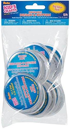 One Package of 12 pieces Design-A-Button 2-1/2"-Clear Plastic