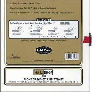 Pioneer Postbound 5 Inch by 7 Inch White Top Loading Refill Pack