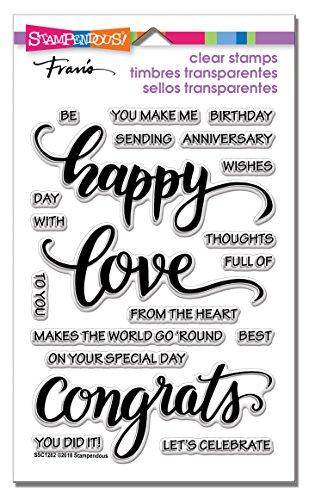 STAMPENDOUS Big Words Happy Clear Stamp Set
