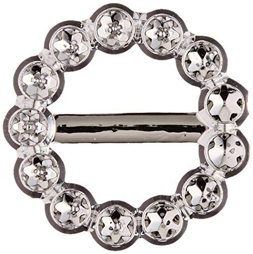 Ribbon Bucklez 6/Pkg-Round .75"/Silver