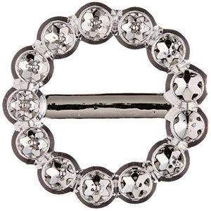 Ribbon Bucklez 6/Pkg-Round .75"/Silver