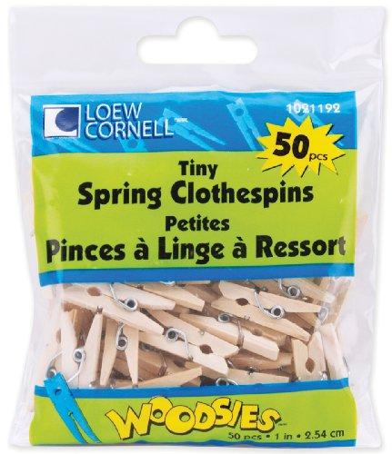 Simply Art Wood Tiny Spring Clothespins, Natural 1" 50/Pkg
