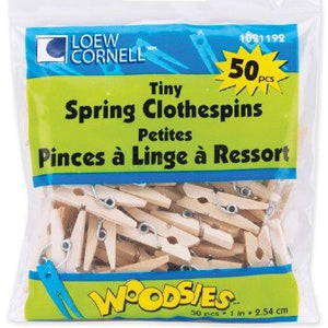 Simply Art Wood Tiny Spring Clothespins, Natural 1" 50/Pkg