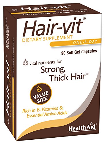HealthAid Hair Vitamins for Hair Growth with Essential Vitamins and Minerals, 90 Capsules