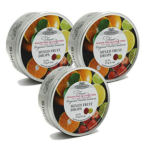 Simpkins Sugar Free Mixed Fruit Travel Sweets 175g Tin (Pack of 3)