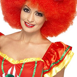 Smiffys Mega Afro Clown Wig with Sequin Bow - Red