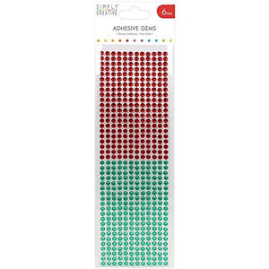 Red & Green - Simply Creative Gems 6mm, 504/Pkg