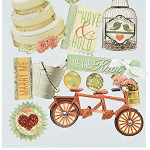 Paper House Productions STDM-0133 3D Sticker 4.5" x 7" Sheet, Mr. & Mrs.