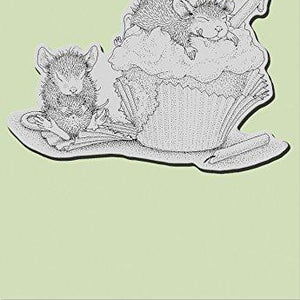 STAMPENDOUS House Mouse Cling Stamp, Cupcake Happy