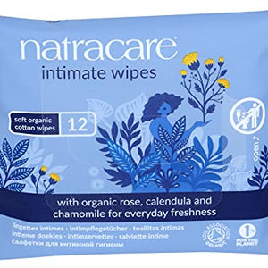 NATRACARE Organic Cotton Intimate Wipes 12wipes