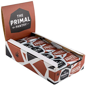 The Primal Pantry Protein Bars - Double Espresso Protein Bars - 15 x 55g - Dairy Free, Gluten Free, Soya Free, Vegan Protein, Paleo, 15g of Plant Protein per bar, Hemp Protein- Qty 15