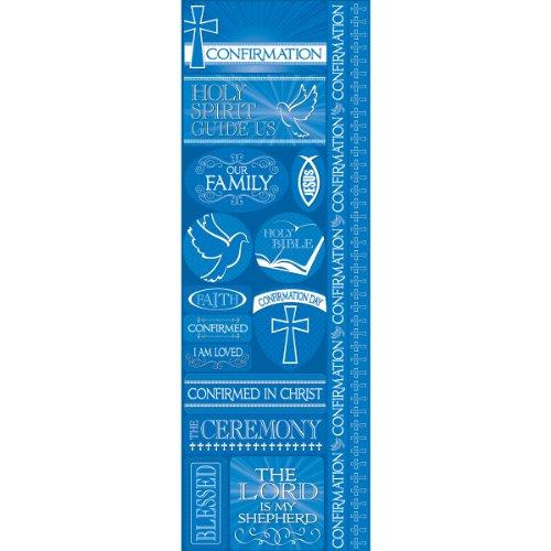 Reminisce Signature Series Cardstock Combo Stickers, 4.25 by 12-Inch, Confirmation