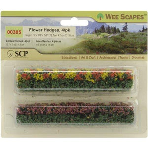 SCP Blossom Blended Flower Hedges, 5 x 0.375 x 0.625-Inch, Green, 4-Pack