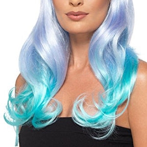 Smiffy's 48917 Fashion Unicorn Pastel Wig, Wavy, Long, Womens, Multi-Colour, One Size