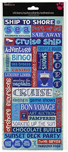 Sandylion Cruise Words Paper with Glitter Sticker, 5.5-Inch by 12-Inch