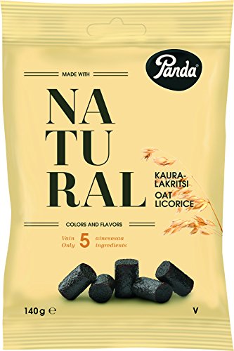 Panda Natural Oat Liquorice in Bag, 140 g, Pack of 6