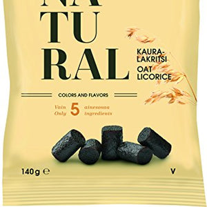 Panda Natural Oat Liquorice in Bag, 140 g, Pack of 6
