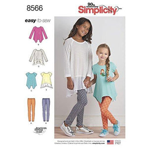 Simplicity Pattern 8566 Child's and Girls' Tunics and Leggings SIZE 3-6 SEWING PATTERN
