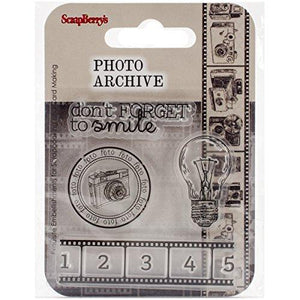 Scrapberry's 7x7cm Unmounted Clear Stamp Set - Photo Archive: Smile