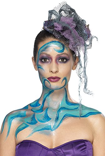 Smiffys 56 ml 2 oz Liquid Latex Pot and Sponge Make Up Kit, Turquoise