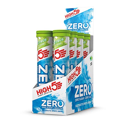 HIGH5 Zero Electrolyte Hydration Tablets Added Vitamin C (Citrus, 8 x 20 Tablet Tubes)