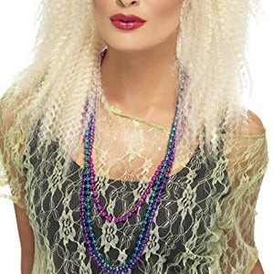 Smiffys 80's Trademark Crimp Wig with Fringe - Blonde