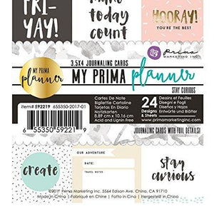 Prima Marketing 655350592219 My Prima Planner Embelishments Planner Journaling Cards - Stay Curious