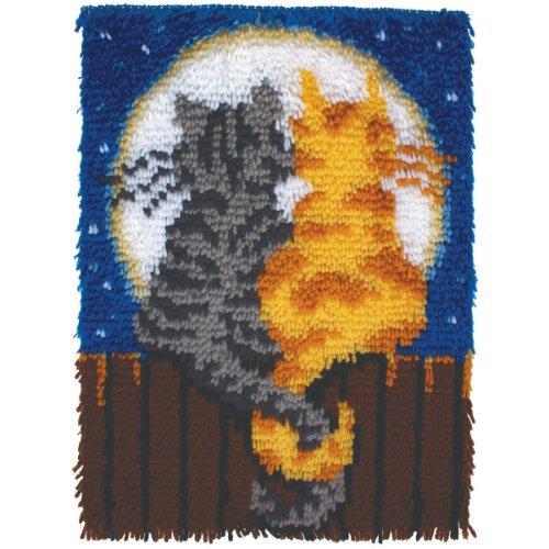Patons Wonderart Moonlight Meow Latch Hook Kit, 15" X 20"