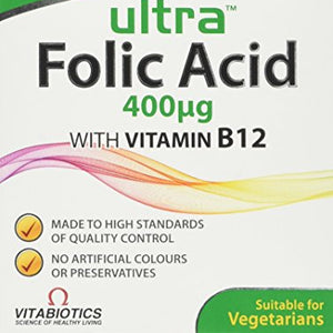 Vitabiotics Ultra Folic Acid Tablets, 60-Count