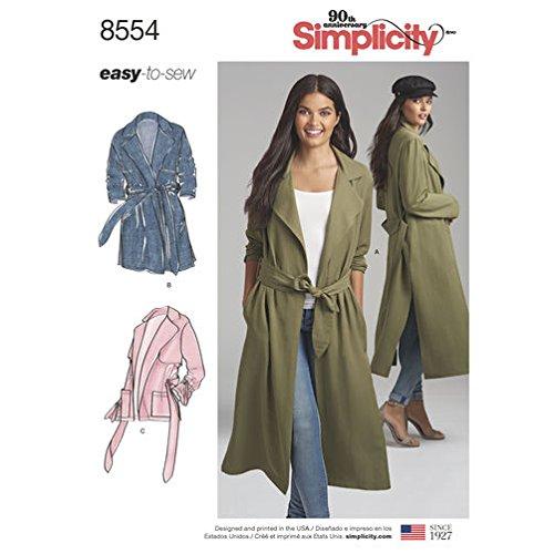 Simplicity Pattern 8554 Misses' and Miss Petite Coats and Jackets Size 14-22 Sewing Pattern