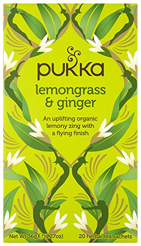 Lemongrass & Ginger Herbal Tea Bags - Organic & Fair Lemongrass, Ginger Root and Licorice Root