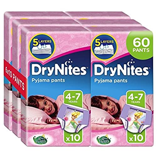 Huggies DryNites Girl's Pyjama Pants, 4-7 Years (60 Pants)