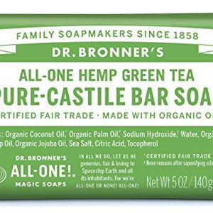 Dr Bronner's Organic Green Tea Soap Bar, 140 g