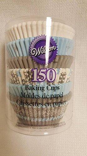 Snowflake Cupcake Liners 150 Count Blue and Grey