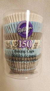 Snowflake Cupcake Liners 150 Count Blue and Grey