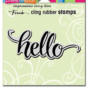 STAMPENDOUS CRN266 Cling Stamp, Big Brush Hello