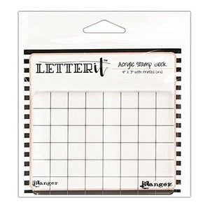 Ranger Letter It Acrylic Stamping Block 4"X3"