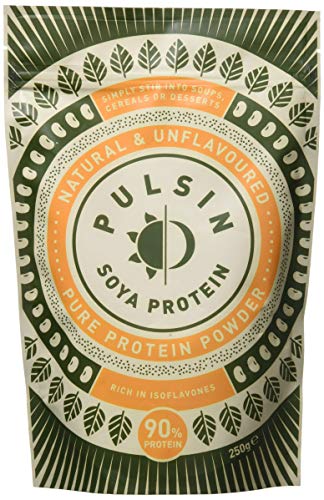 Pulsin' Unflavoured Soya Protein Powder 250g | 90% Protein| Natural | Gluten Free | Vegan