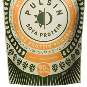 Pulsin' Unflavoured Soya Protein Powder 250g | 90% Protein| Natural | Gluten Free | Vegan