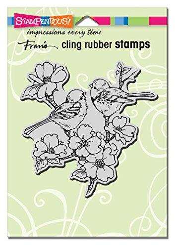 STAMPENDOUS CRW196 Cling Stamp, Dogwood Birds