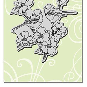 STAMPENDOUS CRW196 Cling Stamp, Dogwood Birds