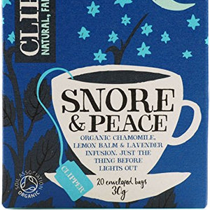 Clipper Snore & Peace - Lemon Balm & Lavender 20 Bags (Pack of 6)